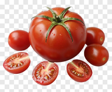 Fresh Red Tomato With Sliced Halves PNG
