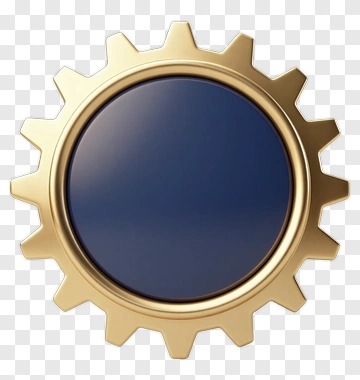 Gold Gear Emblem With Dark Center PNG