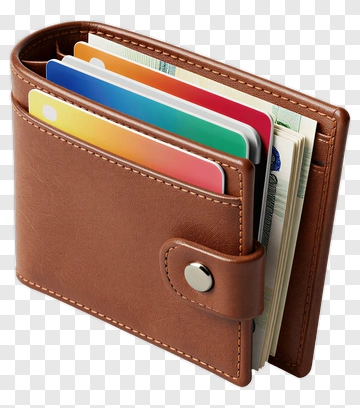 Brown Wallet With Cards And Cash PNG