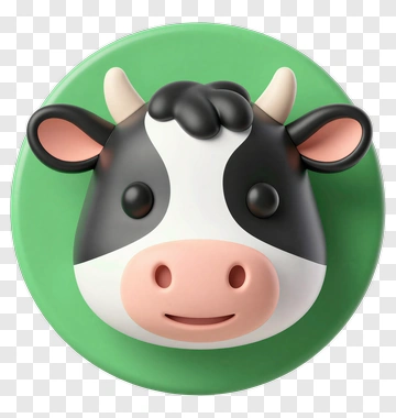 Cartoon Cow Face Icon PNG