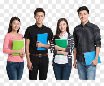 Group Of Students Holding Notebooks PNG