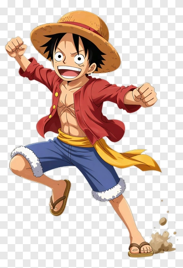 Cartoon Boy Jumping With Straw Hat PNG