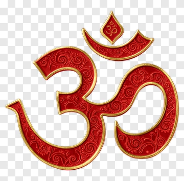 Ornate Red Om Symbol PNG