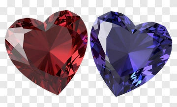 Red And Purple Heart-Shaped Gems PNG