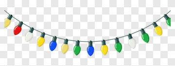 Colorful Christmas String Lights PNG