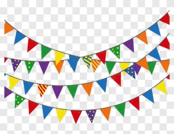 Colorful Party Bunting Flags PNG