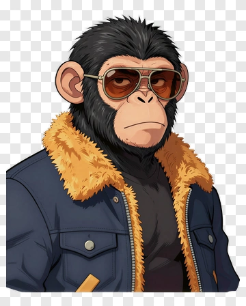 Stylish Cartoon Monkey Wearing Sunglasses PNG