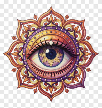 Colorful Eye Mandala Design PNG