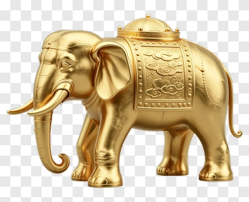 Golden Elephant Statue PNG