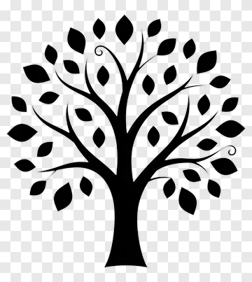 Black Tree With Leaves PNG