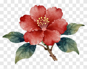 Watercolor Hibiscus Flower PNG