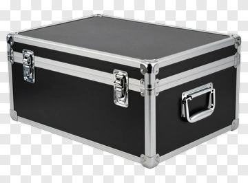 Black Storage Case With Metal Hardware PNG