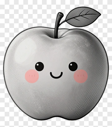 Cartoon Apple With A Happy Face PNG