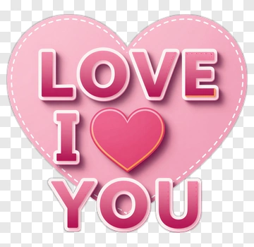 Love Heart With I Love You Text PNG
