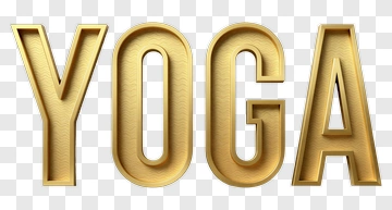 Golden Yoga Text PNG