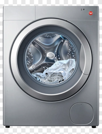 Washing Machine With Laundry Inside PNG