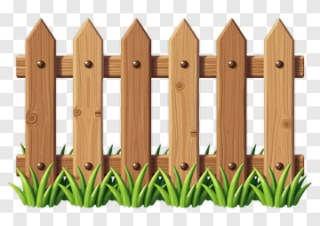 Wooden Fence With Grass PNG