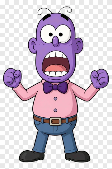 Cartoon Purple Character With Bow Tie PNG