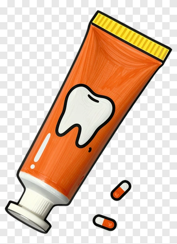 Cartoon Toothpaste Tube With Pill PNG