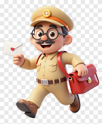 Cartoon Mailman Delivering A Letter PNG
