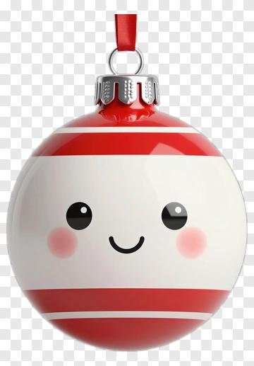 Cartoon Christmas Ornament With A Smiling Face PNG
