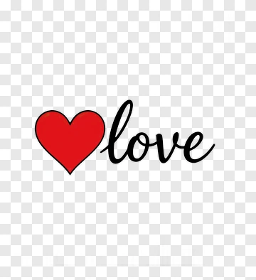 Red Heart And Love Text PNG