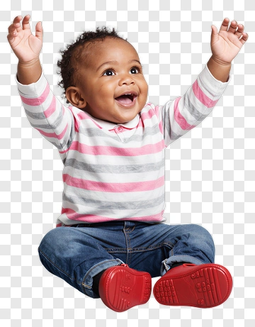Happy Baby Sitting With Arms Raised PNG