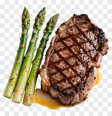 Grilled Steak With Asparagus PNG