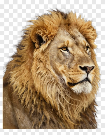 Realistic Lion Portrait PNG