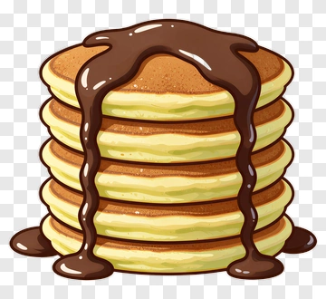 Stack Of Pancakes With Chocolate Syrup PNG