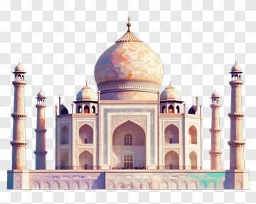 Taj Mahal Architectural Design PNG