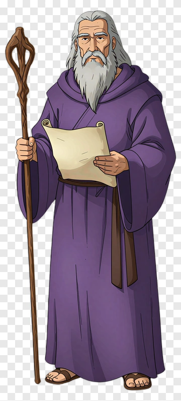 Wizard Holding A Scroll PNG