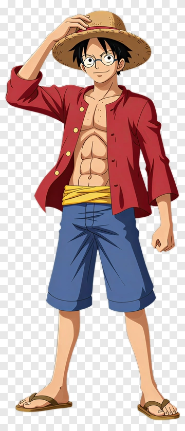 Anime Character Wearing A Straw Hat PNG