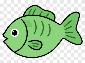 Cartoon Green Fish PNG