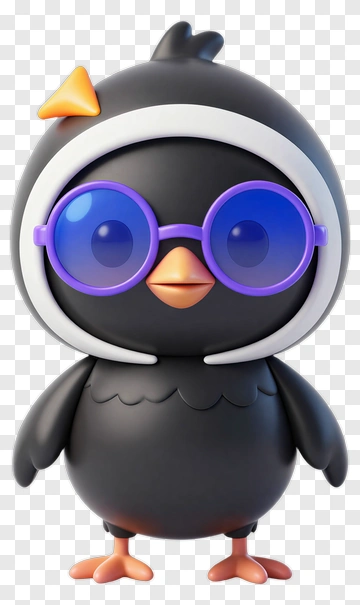 Cartoon Bird Wearing Sunglasses PNG