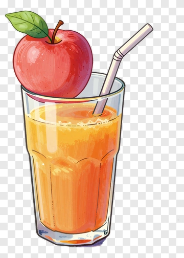 Juice Glass Topped With An Apple PNG