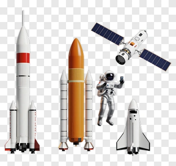 Astronaut And Space Rockets PNG