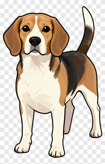 Cartoon Beagle Dog Standing PNG