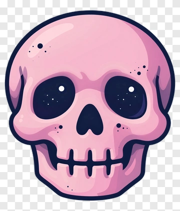 Cartoon Pink Skull PNG
