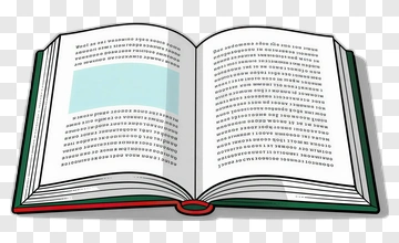 Open Book With Pages Displaying Text PNG