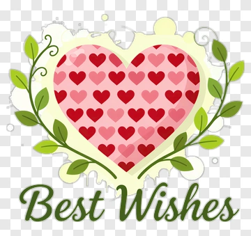 Heart With Best Wishes PNG