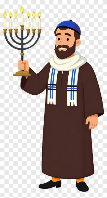 Man Holding A Menorah PNG