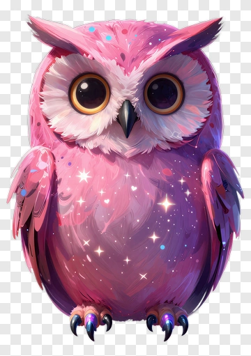 Cartoon Pink Owl PNG