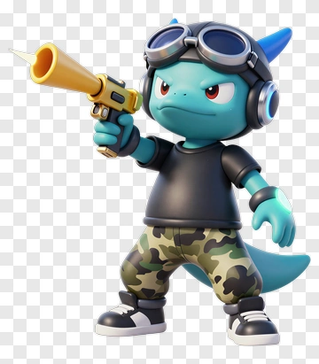 Cartoon Character Holding A Toy Gun PNG