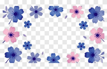 Colorful Flower Frame PNG
