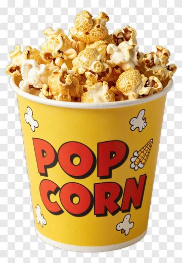 Popcorn Bucket Filled With Delicious Popcorn PNG