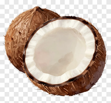 Coconut Halved With Brown Shell PNG