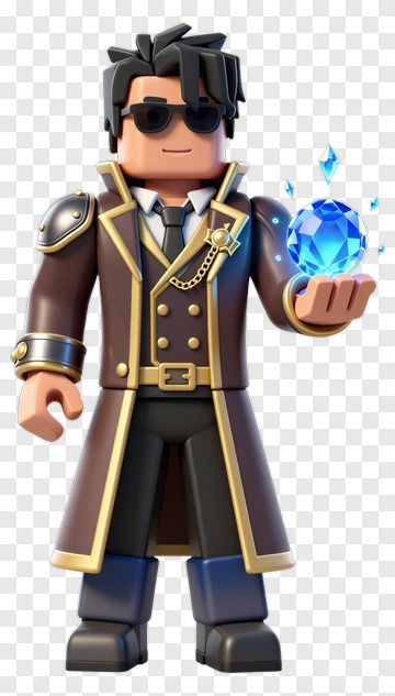 3D Character Holding A Blue Gem PNG