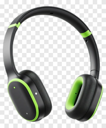 Black And Green Wireless Headphones PNG