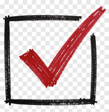 Red Checkmark In Black Box PNG